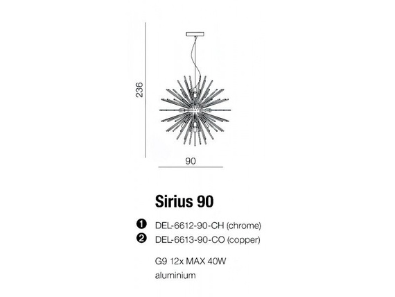 Sirius 90 chrom Azzardo Lampa wisząca