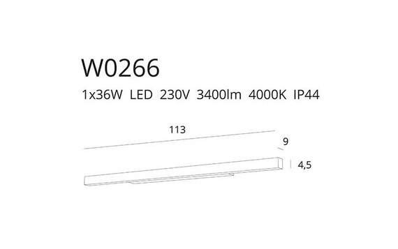 Kinkiet ścienny Łazienkowy Maxlight Linear W0266
