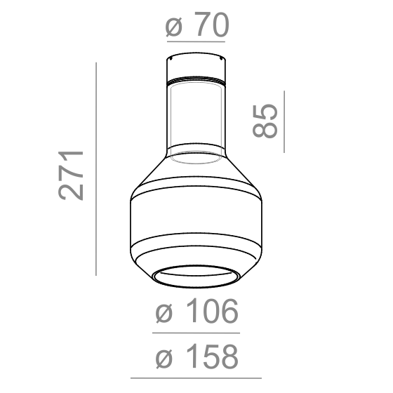 AQform Oprawa Natynkowa Modern Glass Barrel E27 40406-0000-U8-PH-13