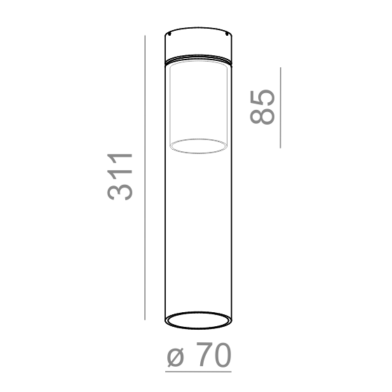 AQform Oprawa Natynkowa Modern Glass Tube 40414-0000-U8-PH-12