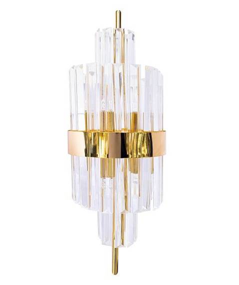 Kinkiet szklany złoty w stylu Nowojorskim Berella Light Soma Wall 8 BL5363