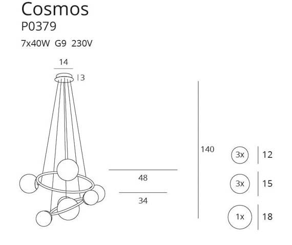 Lampa Nowoczesna Kule MaxLight Cosmos P0379