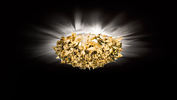 Lampa sufitowa włoska Slamp Veli kolor złoty średnica 78 cm